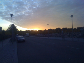 Sonnenuntergang am Holocaust-Mahnmal